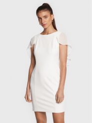 DKNY Sukienka koktajlowa DD2E1839 Biały Regular Fit. Białe sukienki damskie DKNY, bez wzorów, z syntetyku, wizytowe, bez kołnierzyka, bez ramiączek. Za 429.99 zł.