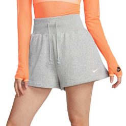 Szorty Essential French Terry Rozmiar L Szary - CJ2158-063. Białe spodenki sportowe damskie Nike, bez wzorów, z bawełny. Za 163.05 zł.