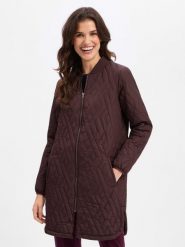 Soyaconcept® Płaszcz pikowany Kobiety lila, XS. Brązowe płaszcze damskie xs, bez wzorów, eleganckie. Za 449.95 zł.