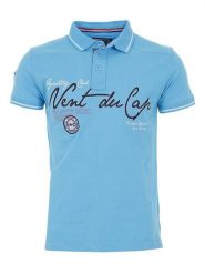 Peak Mountain Koszulka polo w kolorze błękitnym rozmiar: XXL. Niebieskie koszulki polo męskie Peak Mountain, xxl, z aplikacjami, z bawełny, bez ramiączek. Za 114.44 zł.