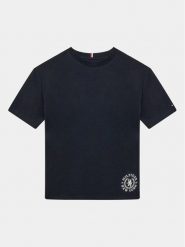 Tommy Hilfiger T-Shirt Crest Logo KB0KB08675 D Granatowy Regular Fit. Niebieskie t-shirty chłopięce Tommy Hilfiger, bez wzorów, z bawełny, bez ramiączek. Za 99.99 zł.