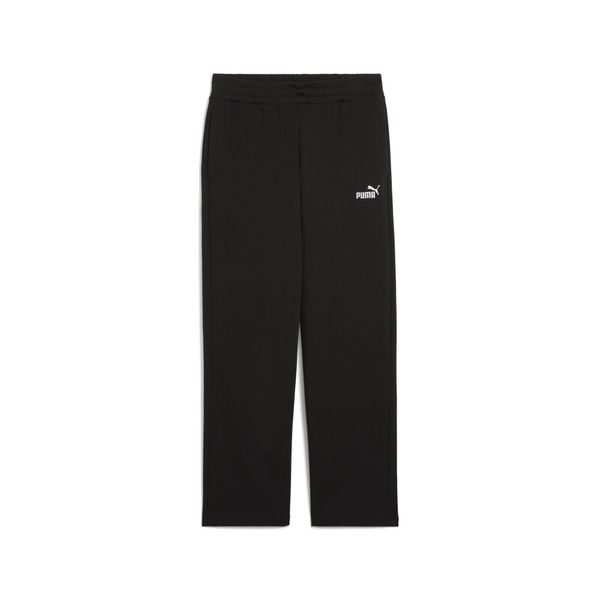 Damskie spodnie z prostymi nogawkami i małym logo No. 1 ESS Comfort PUMA Black. Czarne spodnie materiałowe damskie Puma, bez wzorów, z dzianiny, klasyczne, z standardowym stanem. Za 242.45 zł.