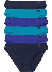 Figi z miękką bawełną (6 par). Czarne figi damskie bonprix, z aplikacjami, z bawełny. Za 69.99 zł.