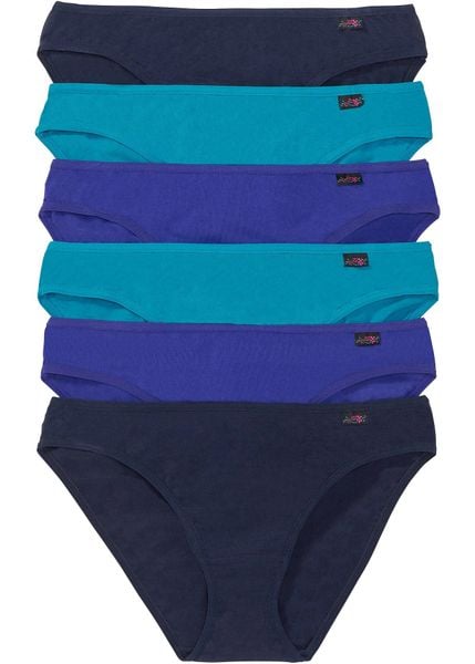 Figi z miękką bawełną (6 par). Czarne figi damskie bonprix, z aplikacjami, z bawełny. Za 69.99 zł.