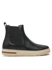 Birkenstock Sztyblety Bend Chelsea Lena 1028473 Czarny. Czarne botki damskie Birkenstock, ze lnu, bez obcasa, na płaskiej podeszwie, bez zapięcia. Za 619.99 zł.