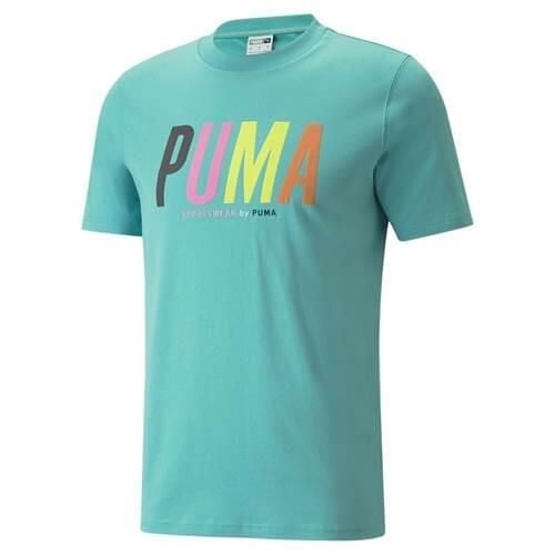 Koszulka sportowa męska Puma Swxp Graphic. Niebieskie t-shirty sportowe męskie Puma, m, bez ramiączek, trekkingowe. Za 223.00 zł.