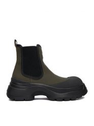 Hunter Sztyblety CEO-SX2405-1 Khaki. Brązowe botki damskie Hunter, z syntetyku, bez obcasa, na płaskiej podeszwie, bez zapięcia. Za 329.99 zł.