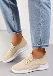 Beżowe Buty Sportowe Pudina. Brązowe buty sportowe na co dzień damskie Renee, bez wzorów, wspinaczkowe. Za 39.99 zł.