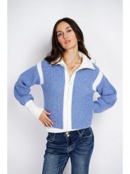 ASSUILI Kardigan w kolorze niebiesko-białym rozmiar: 42. Białe kardigany damskie Assuili, bez wzorów, z kaszmiru. Za 167.28 zł.