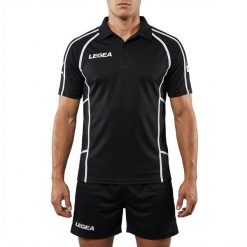 Zestaw piłkarski Sidney z koszulką i szortami czarno-białymi. Białe bluzki sportowe damskie Legea, l, z materiału, na fitness i siłownię. Za 128.00 zł.