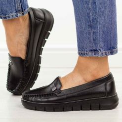 Czarne skórzane mokasyny damskie Potocki 19427. Czarne mokasyny damskie POTOCKI, z jeansu. Za 219.00 zł.