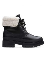 Clarks Skórzane botki "Orianna Turn" w kolorze czarnym rozmiar: 39. Czarne botki damskie Clarks, bez obcasa, bez zapięcia. Za 204.48 zł.