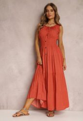 Czerwona Sukienka Kilroy. Czerwone sukienki damskie Renee, na lato, l, bez wzorów, boho, bez kołnierzyka, bez ramiączek, maxi, rozkloszowane. W wyprzedaży za 95.99 zł.