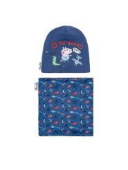 Peppa Pig Komplet czapka i komin ACCCS-AW24-110PP Granatowy. Niebieskie czapki dziecięce peppa pig, z syntetyku, bez ramiączek. Za 59.99 zł.