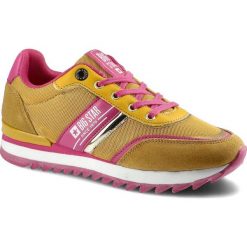 Żółte Sneakersy Big Star Damskie Modne Półbuty. Żółte półbuty damskie Big Star, z aplikacjami, z materiału, retro, bez obcasa. Za 179.00 zł.