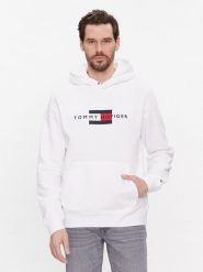 Tommy Hilfiger Bluza MW0MW37861 Biały Regular Fit. Białe bluzy bez kaptura męskie Tommy Hilfiger, m, z bawełny. Za 249.99 zł.
