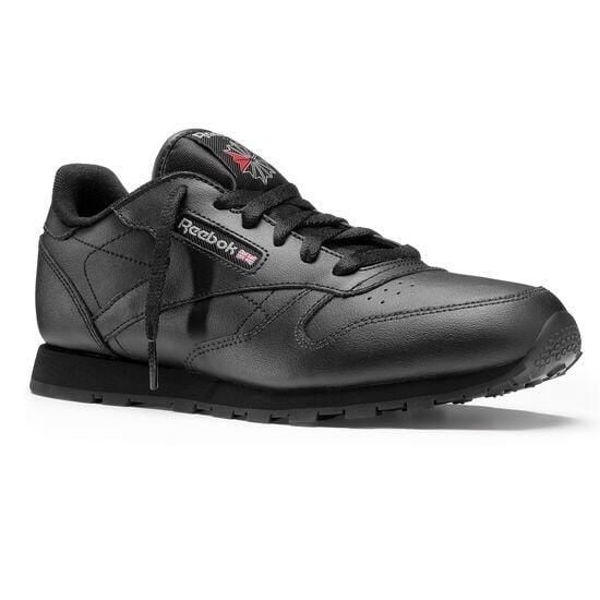 Buty damskie skórzane Reebok Classic Leather GS. Czarne buty sportowe na co dzień damskie Reebok, bez wzorów, reebok classic. Za 159.00 zł.