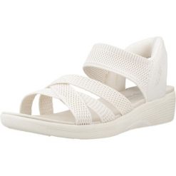 Sandały SKECHERS SLIP-INS ARYA Biały. Białe sandały damskie Skechers, bez wzorów, z materiału, bez obcasa. Za 490.00 zł.