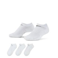 Skarpety Stopki do biegania unisex Everyday Cushion No Show 3 pary. Białe skarpetki męskie Nike, bez wzorów. Za 190.00 zł.