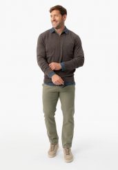 Spodnie chinosy khaki R-PARKS. Brązowe spodnie materiałowe męskie Volcano, z aplikacjami, z materiału, klasyczne, plus size. Za 179.99 zł.