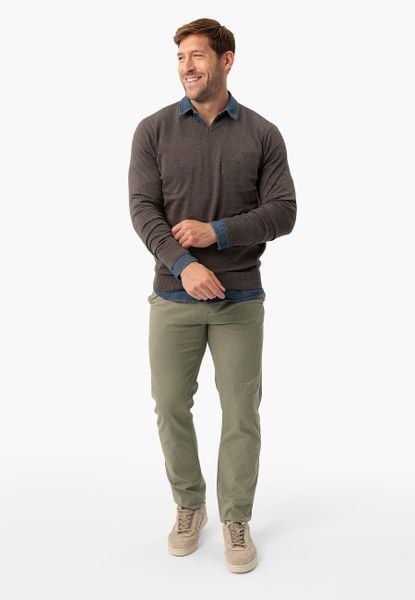 Spodnie chinosy khaki R-PARKS. Brązowe spodnie materiałowe męskie Volcano, z aplikacjami, z materiału, klasyczne, plus size. Za 179.99 zł.