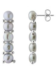 Pearline Srebrne kolczyki-wkrętki z perłami rozmiar: onesize. Szare kolczyki damskie Pearline, z perłą, srebrne. Za 195.99 zł.