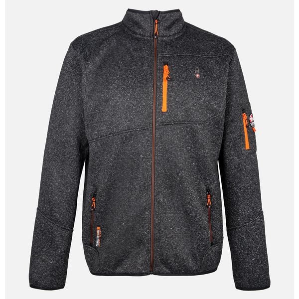 Polar bluza rozpinana dzianinowa melanżowa Navoy AULP 3 kieszenie. Czarne bluzy bez kaptura męskie Aulp, m, z dzianiny. W wyprzedaży za 249.99 zł.