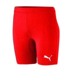 Spodenki Damskie Liga Base Layer. Czerwone szorty damskie Puma, bez wzorów, sportowe. Za 207.99 zł.