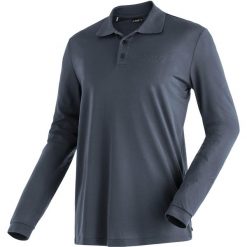 Koszulka polo z długim rękawem Maier Sports Ulrich. Czarne koszulki polo męskie Maier Sports, l, bez wzorów, z materiału, bez ramiączek. Za 255.10 zł.