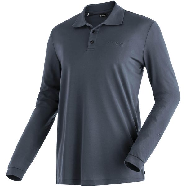 Koszulka polo z długim rękawem Maier Sports Ulrich. Czarne koszulki polo męskie Maier Sports, l, bez wzorów, z materiału, bez ramiączek. Za 255.10 zł.