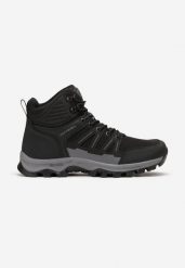 Czarne Sznurowane Botki Traperki w Sportowym Stylu Suares. Czarne buty zimowe męskie Born2be, z okrągłym noskiem, za kostkę, bez zapięcia. Za 169.99 zł.