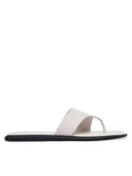 Calvin Klein Japonki HW0HW02866 Biały. Białe klapki damskie CALVIN KLEIN, bez wzorów, ze skóry, bez obcasa. Za 449.99 zł.