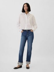 GAP Dżinsy - Straight fit - w kolorze granatowym rozmiar: W30. Niebieskie jeansy damskie GAP. Za 129.95 zł.