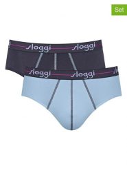 Sloggi Slipy (2 pary) w kolorze błękitnym i granatowym rozmiar: S. Niebieskie slipki męskie Sloggi, bez wzorów. Za 35.10 zł.