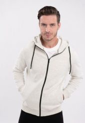 Bluza z logo B-DRY. Białe bluzy sportowe męskie Volcano, bez wzorów, z bawełny, sportowe, bez kołnierzyka, bez ramiączek. Za 179.99 zł.