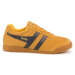 Buty do chodzenia męskie Gola Harrier Suede. Niebieskie buty sportowe na co dzień męskie Gola, z materiału, bez zapięcia, trekkingowe. Za 424.00 zł.