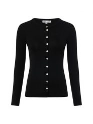 Marie Lund Damska koszulka z dzianiny Kobiety Sztuczne włókno czarny jednolity, L. Czarne t-shirty damskie Marie Lund, l, bez wzorów, z dżerseju, bez kołnierzyka. Za 179.95 zł.