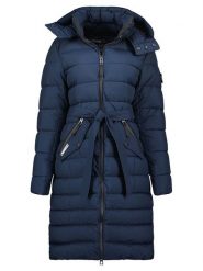 Geographical Norway Płaszcz zimowy "Cabima" w kolorze niebieskim rozmiar: M. Niebieskie płaszcze damskie Geographical Norway, na zimę, m, bez wzorów, z puchu. Za 276.71 zł.