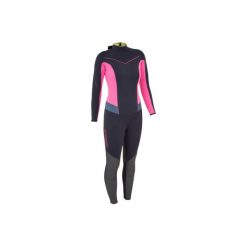 Kombinezon żeglarski 500 z neoprenu 3/2 mm damski. Fioletowe kombinezony damskie TRIBORD, m, bez wzorów, z elastanu, bez kołnierzyka, bez ramiączek. Za 299.99 zł.