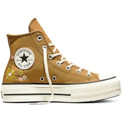 Buty sportowe Converse Chuck Taylor All Star Lift. Żółte buty sportowe na co dzień damskie Converse, z materiału, bez zapięcia. Za 590.00 zł.
