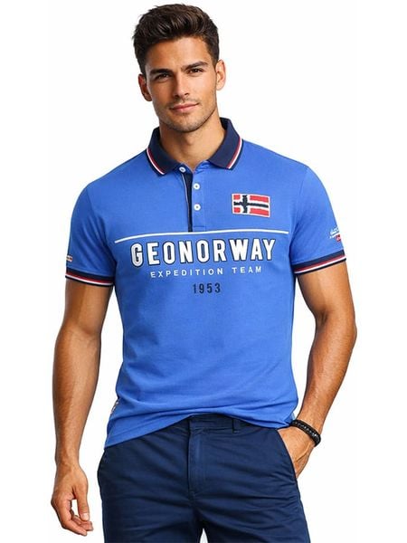 Geographical Norway Koszulka polo "Ketora" w kolorze niebieskim rozmiar: 3XL. Niebieskie koszulki polo męskie Geographical Norway, xl, bez wzorów, z bawełny, bez ramiączek. Za 87.61 zł.