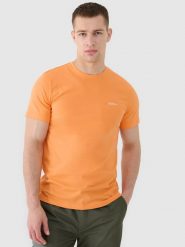 4F T-shirt regular gładki męski - pomarańczowy XXL. Brązowe t-shirty męskie 4f, m, bez wzorów, z bawełny, bez kołnierzyka. W wyprzedaży za 39.99 zł.