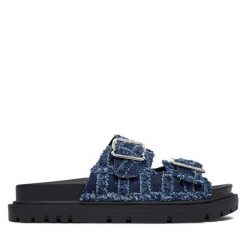 Klapki REPLAY. Niebieskie klapki damskie Replay, bez wzorów, bez obcasa. Za 399.99 zł.