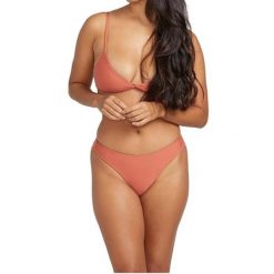 Dół od bikini Volcom Simply Seamless Chekkini. Brązowe bikini damskie Volcom, bez wzorów. W wyprzedaży za 113.55 zł.
