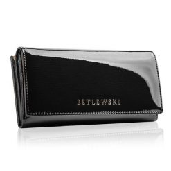 Portfel damski BETLEWSKI ZBPD-BS-72031 CZARNY. Czarne portfele damskie Betlewski, bez wzorów, ze skóry. Za 139.99 zł.