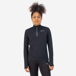 Bluza damska do biegania Rogelli Carina 2.0. Czarne bluzy bez kaptura damskie Rogelli, l, bez wzorów, z materiału, bez kaptura. Za 137.05 zł.