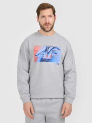 4F Bluza dresowa nierozpinana bez kaptura męska - szara L. Szare bluzy bez kaptura męskie 4f, l, z dresówki. Za 159.99 zł.