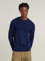 G-Star Sweter w kolorze granatowym rozmiar: S. Niebieskie swetry męskie G-Star, s, bez wzorów, z bawełny, bez kołnierzyka. Za 162.11 zł.