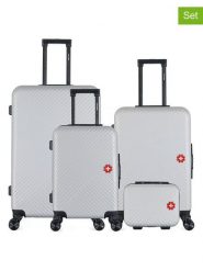 SWISS KOPPER 4-częściowy zestaw "Spiez" w kolorze srebrnym rozmiar: onesize. Szare walizki SWISS KOPPER, bez wzorów, z materiału. Za 513.99 zł.