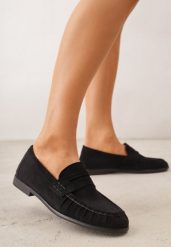 Czarne Marszczone Mokasyny VICES z Wkładką ze Skóry Naturalnej Nerihaneh. Czarne mokasyny damskie Born2be, z jeansu. Za 89.99 zł.